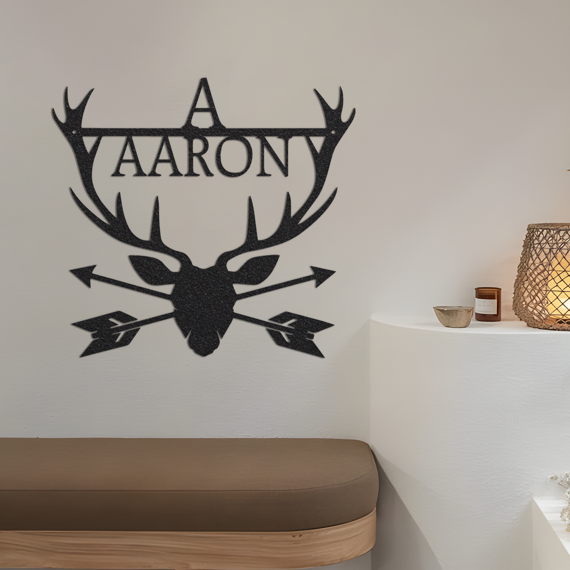 Custom Deer Metal Wall Led Signs-Personalized Deer Metal Sign-Deer Custom Name Signs-Address Metal Sign-Deer Antler Hunter Gift-Home Decor