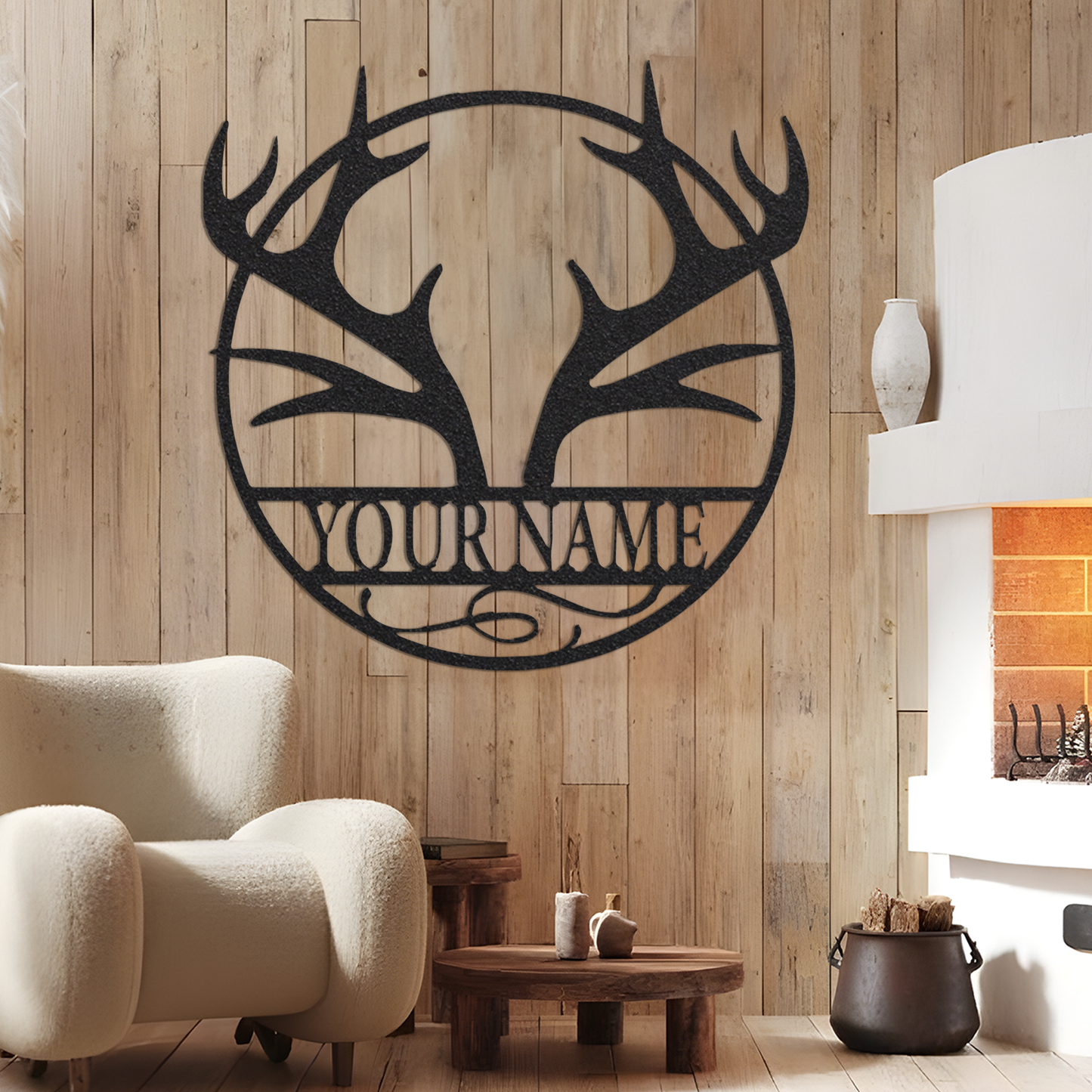 Custom Deer Antler Metal Wall Led Signs-Elk Family Last Name Monogram Signs-Deer Hunter Gift-Deer Name Metal Sign-Deer Antler Home Decor