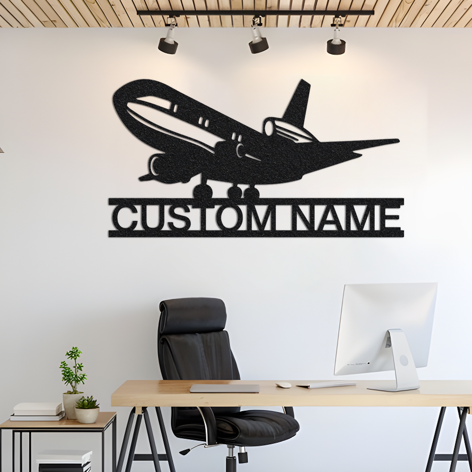 Custom Airplane Metal Wall Art with Led Light, Pilot Name Sign, Kids Room Decor Hangar Decor Aircraft Gift, Airplane Monogram, Aviation Gift