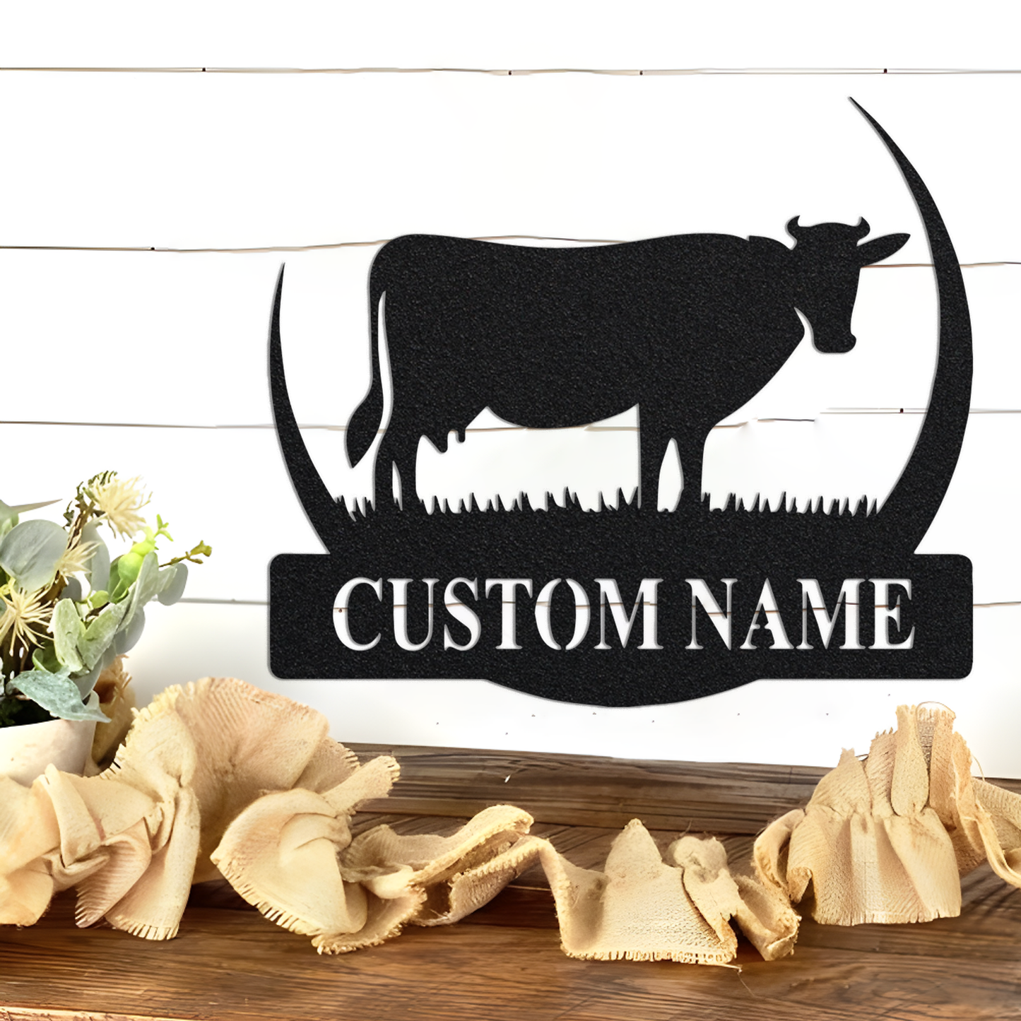 Custom Cow Metal Wall Sign-Personalized Cow Metal Wall Art-Cow Metal Wall Decor-Cow Farm Signs-Cow Door Hanger-Gift For Farmers-Cow Led Art