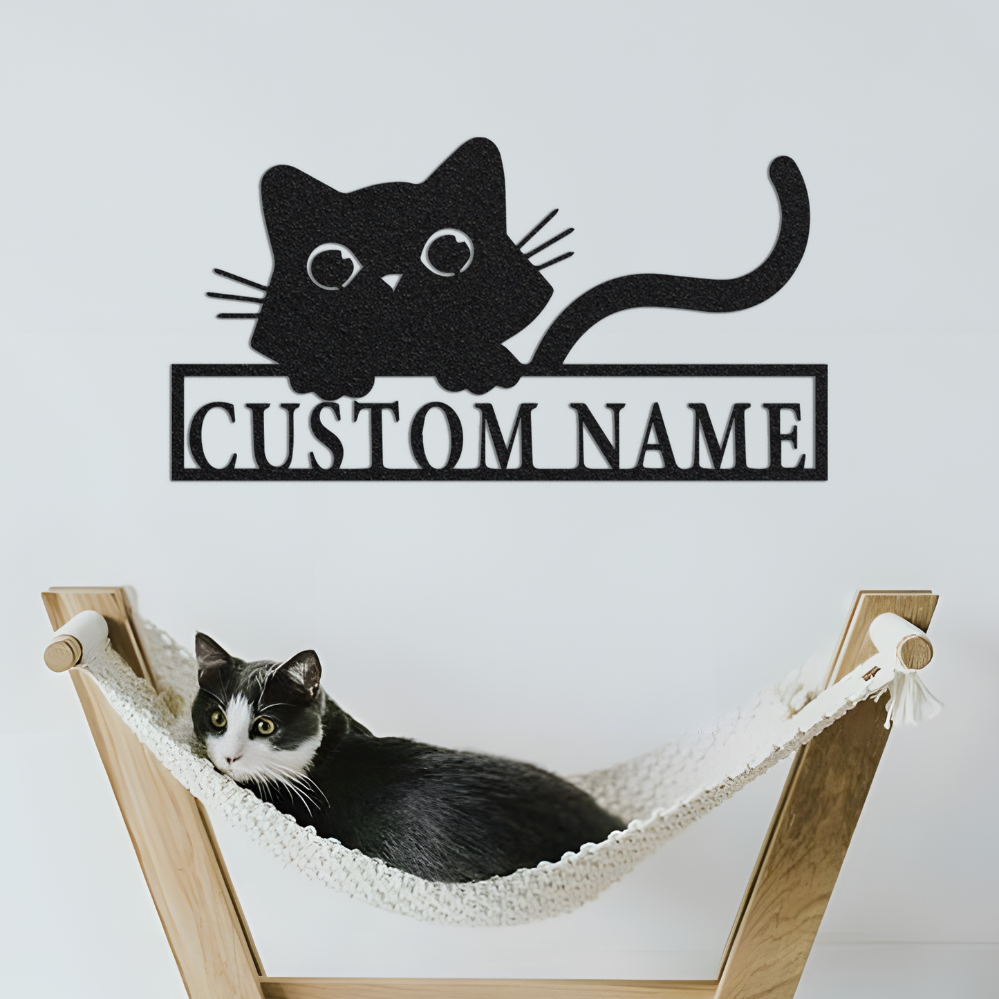 Custom Cat Metal Wall Sign-Personalized Cat Metal Wall Art-Cat Metal Wall Decor-Cat Lover Gifts-Cat Name Signs-Cat Metal Home Hanger-Cat Art