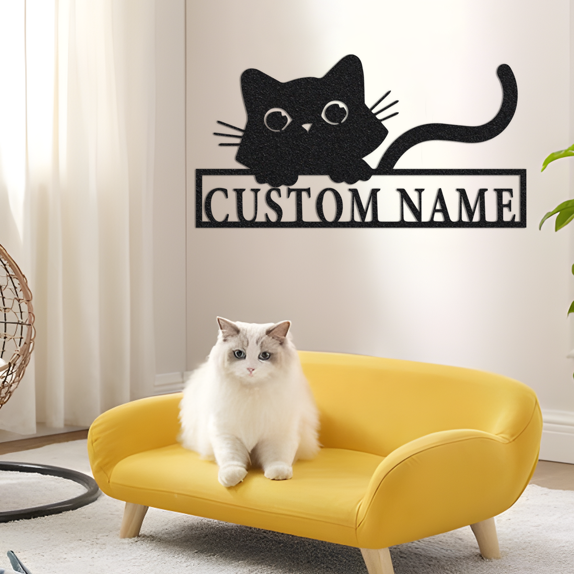 Custom Cat Metal Wall Sign-Personalized Cat Metal Wall Art-Cat Metal Wall Decor-Cat Lover Gifts-Cat Name Signs-Cat Metal Home Hanger-Cat Art