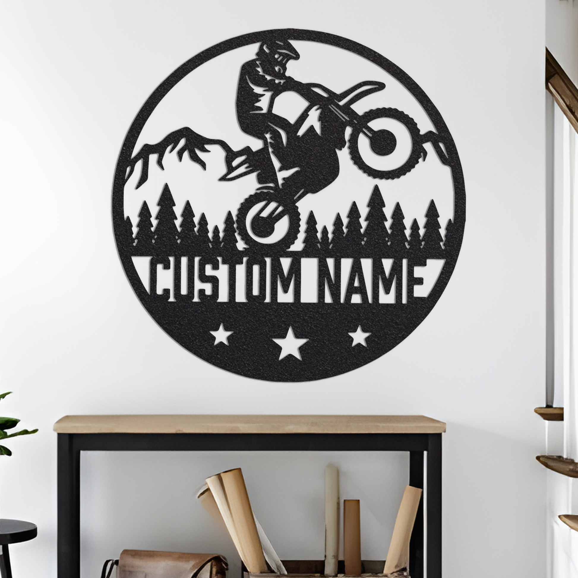 Custom Dirt Bike Metal Wall Sign-Personalized Dirt Bike Metal Wall Art-Dirt Bike Metal Wall Decor-Personalized Biker Name Sign-Rider Gift