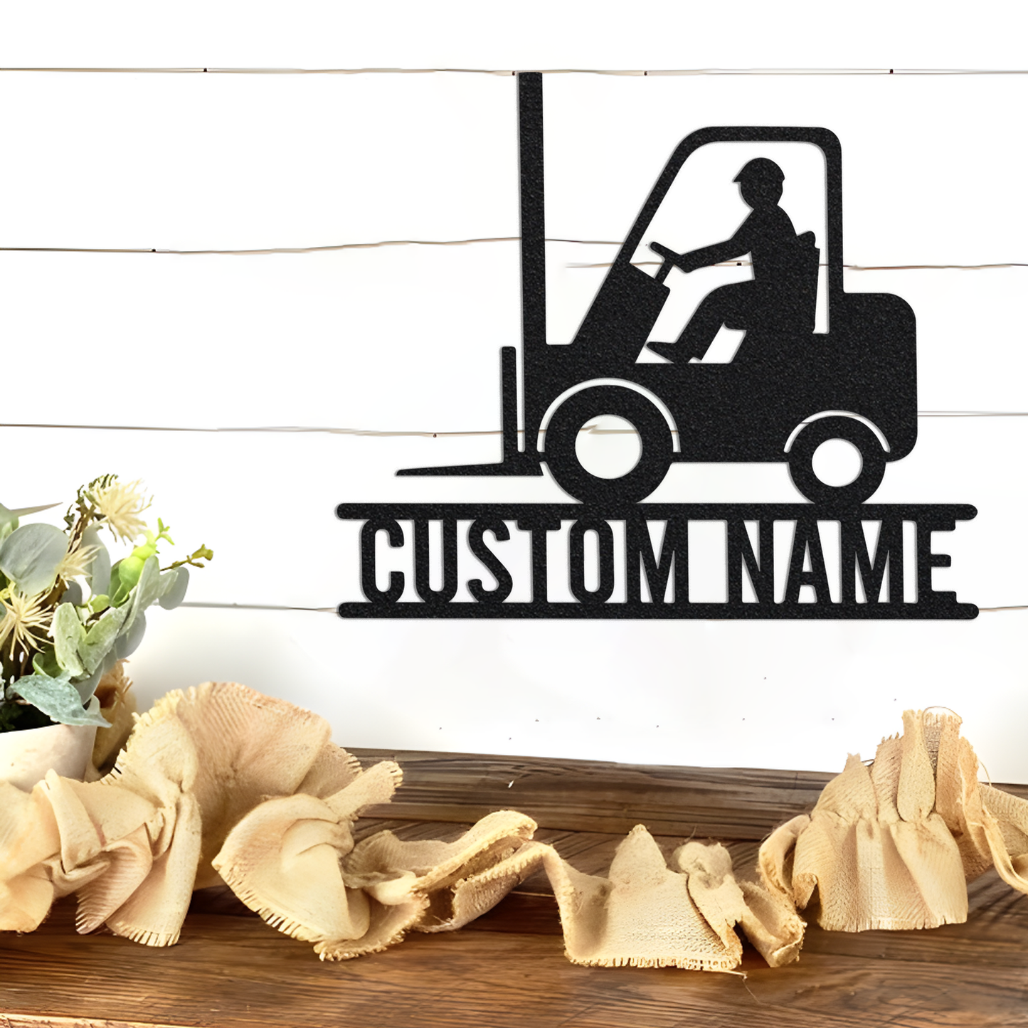 Personalized Forklift Truck Metal Wall Art With Led lights, Custom Fork Truck Sign, Fork Truck Driver Gift, Christmas Gift, Dad's Gift