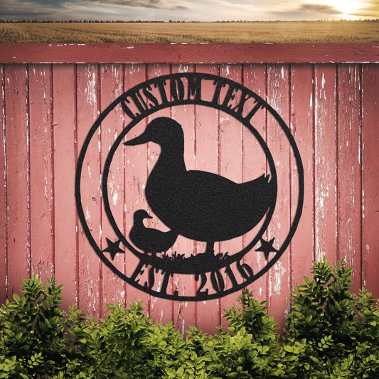 Custom Duck Metal Wall Sign-Personalized Duck Metal Wall Art-Duck Metal Wall Decor-Family Duck Name Sign-Duck Led Decor-Farmer Gift-Duck Art