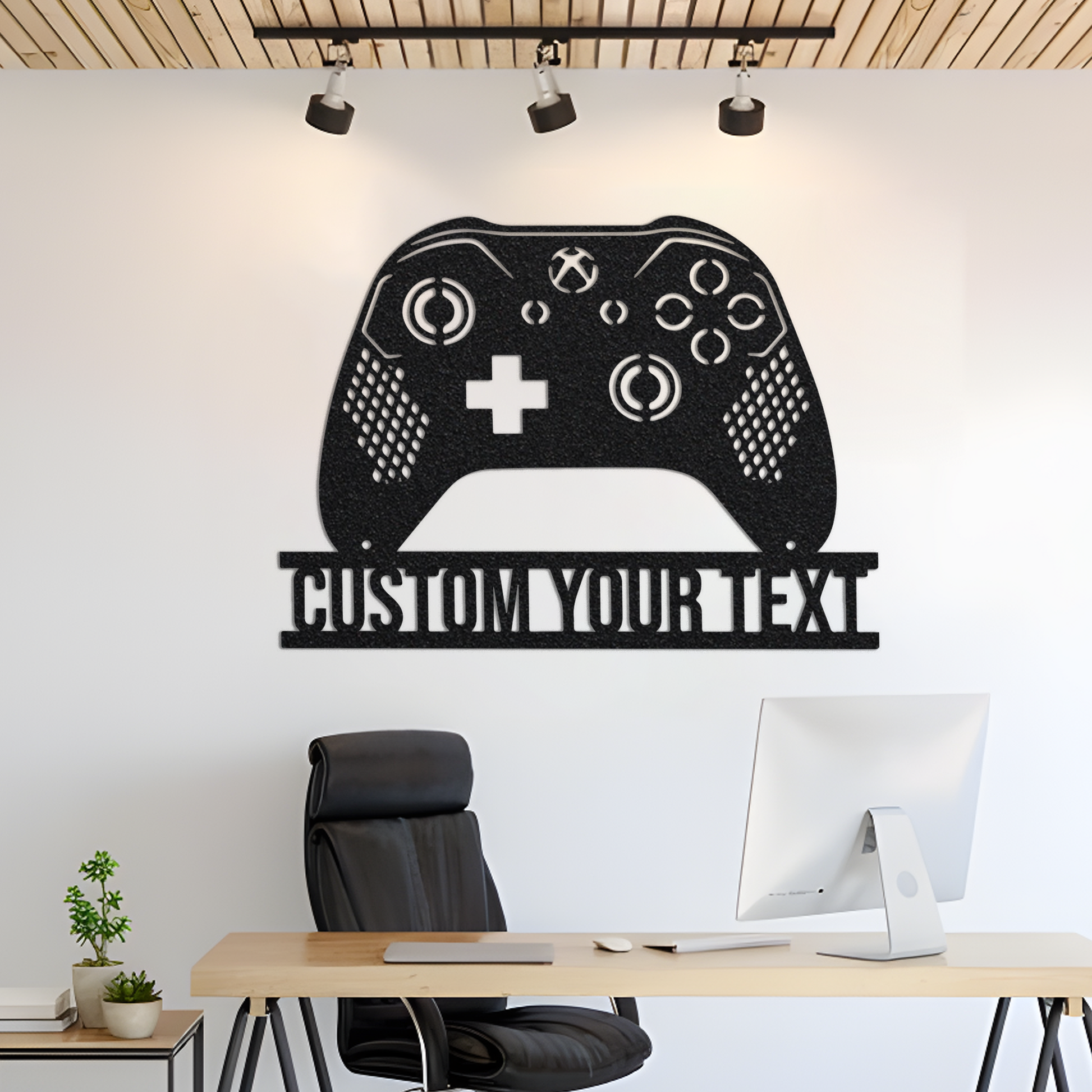 Personalized Game Controller Metal Wall Art With Lights, Gamer Birthday Gift, Custom Video Game Sign, Gift For Son, Kid, Bed Room Decoration