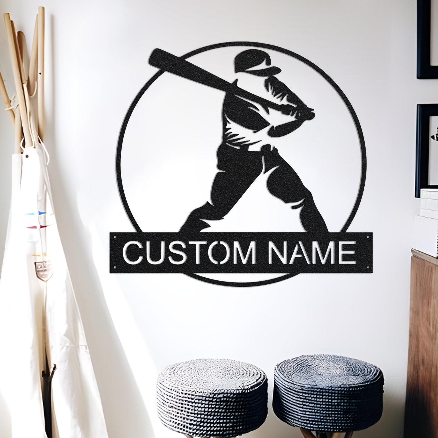 Custom Baseball Metal Wall Led Signs-Personalized Baseball Metal Wall Art-Baseball Lover's Gifts-Baseball Wall Hanging-Baseball Player Signs