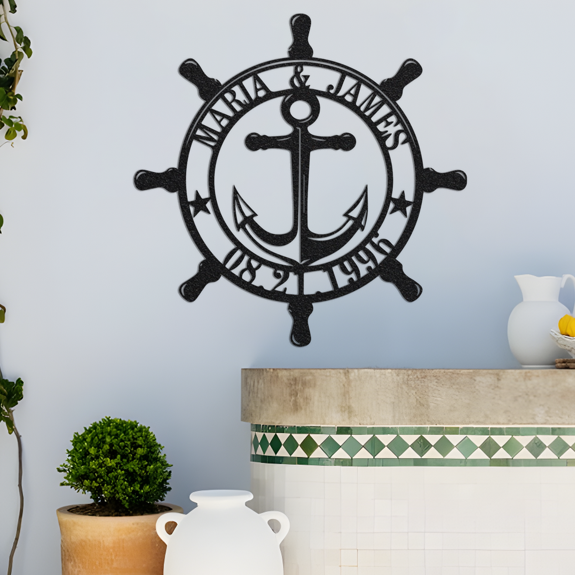 Custom Anchor Metal Wall Led Signs-Anchor Metal Wall Decor-Front Porch Last Name Sign-Custon Anchor Name Signs-Anchor Metal Family Name Sign