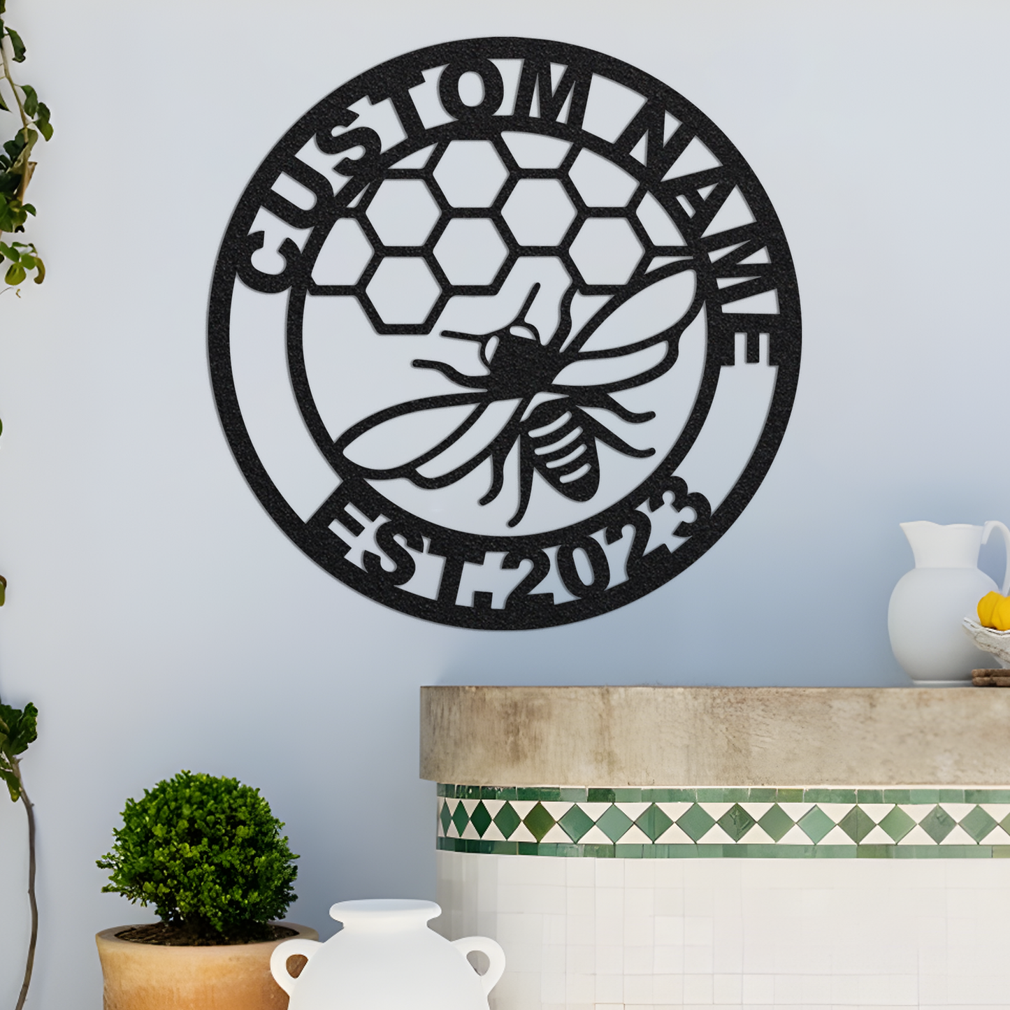 Custom Bee Metal Wall Led Signs-Personalized Bee Metal Wall Art-Bee Keeper Decor-Porch Patio Garden-Bee Lovers Gift-Bee Farm Wall Decor