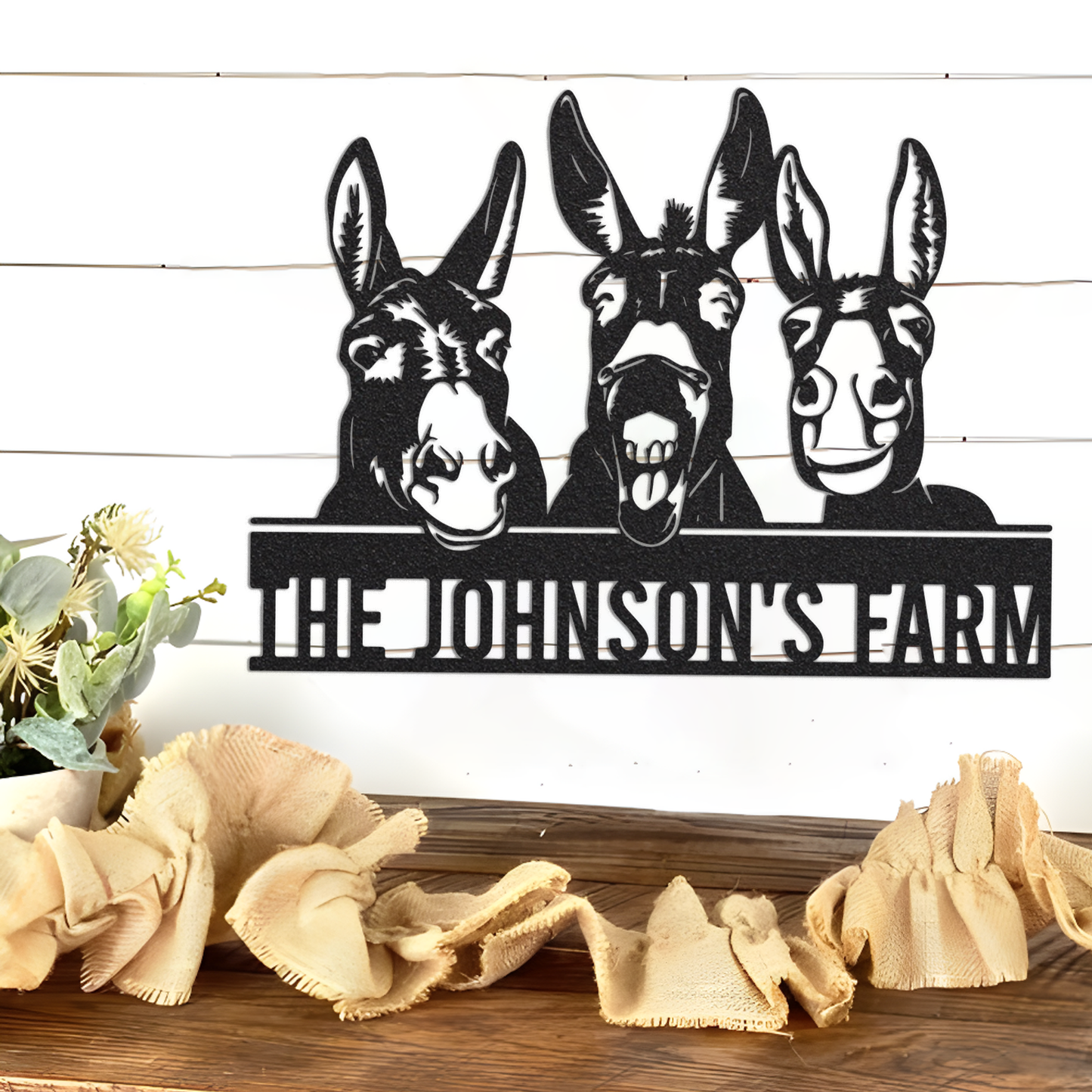 Custom Donkey Metal Wall Signs-Personalized Donkey Metal Wall Art-Donkey Metal Wall Decor-Donkey Name Signs-Donkey Lover Gifts-Farm Decor