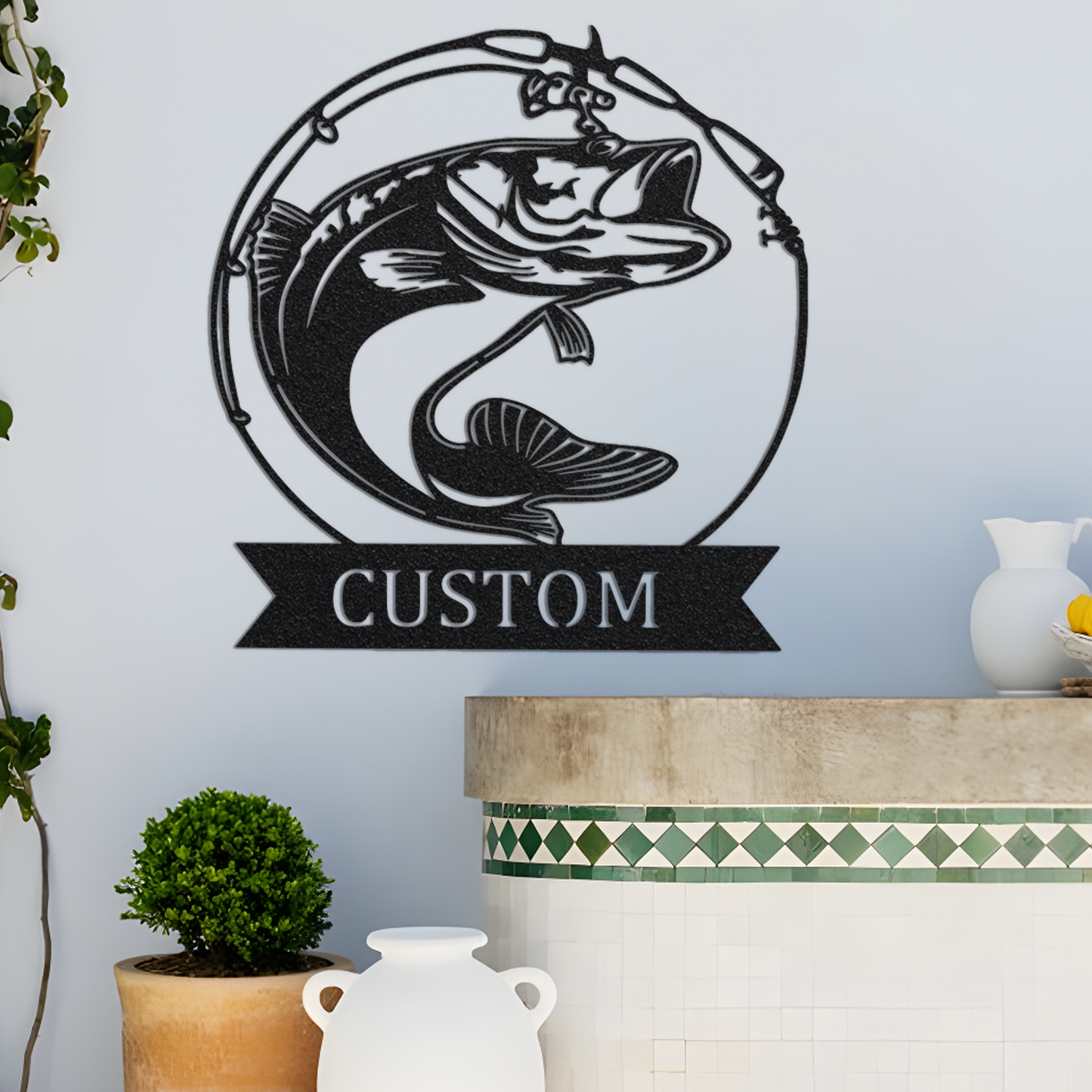 Bass Fish Metal Sign,Gift for Fisherman,Fathers day Gift,Personalized Fishing Wall Decor,Custom Fishing Wall Art,Fish Gift,Outdoor Decor1