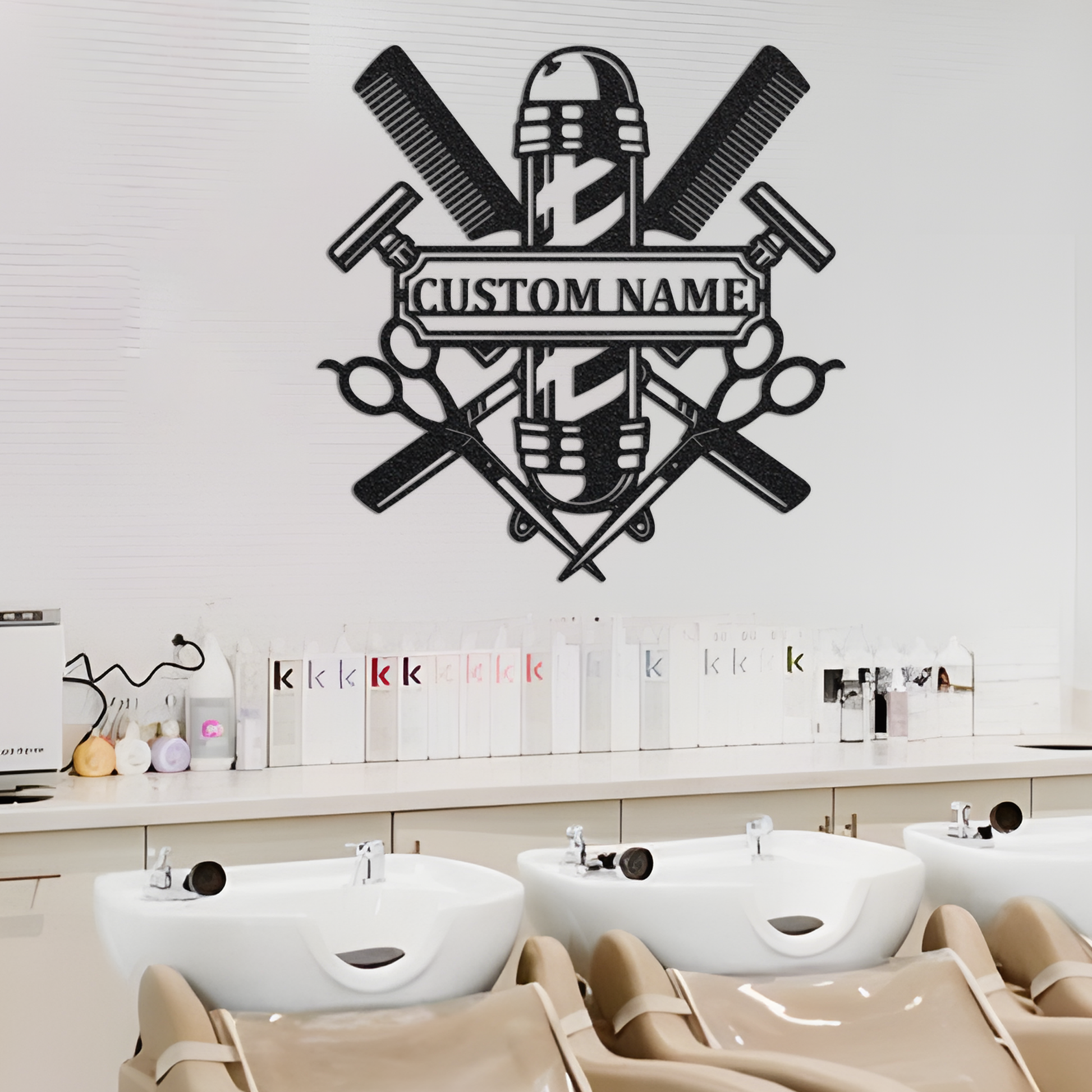 Custom Barber Shop Metal Wall Art With LED, Personalized Barber Shop Name Sign, Decoration For Room,Hairstyle Metal Decor, Anniversary Gift.1