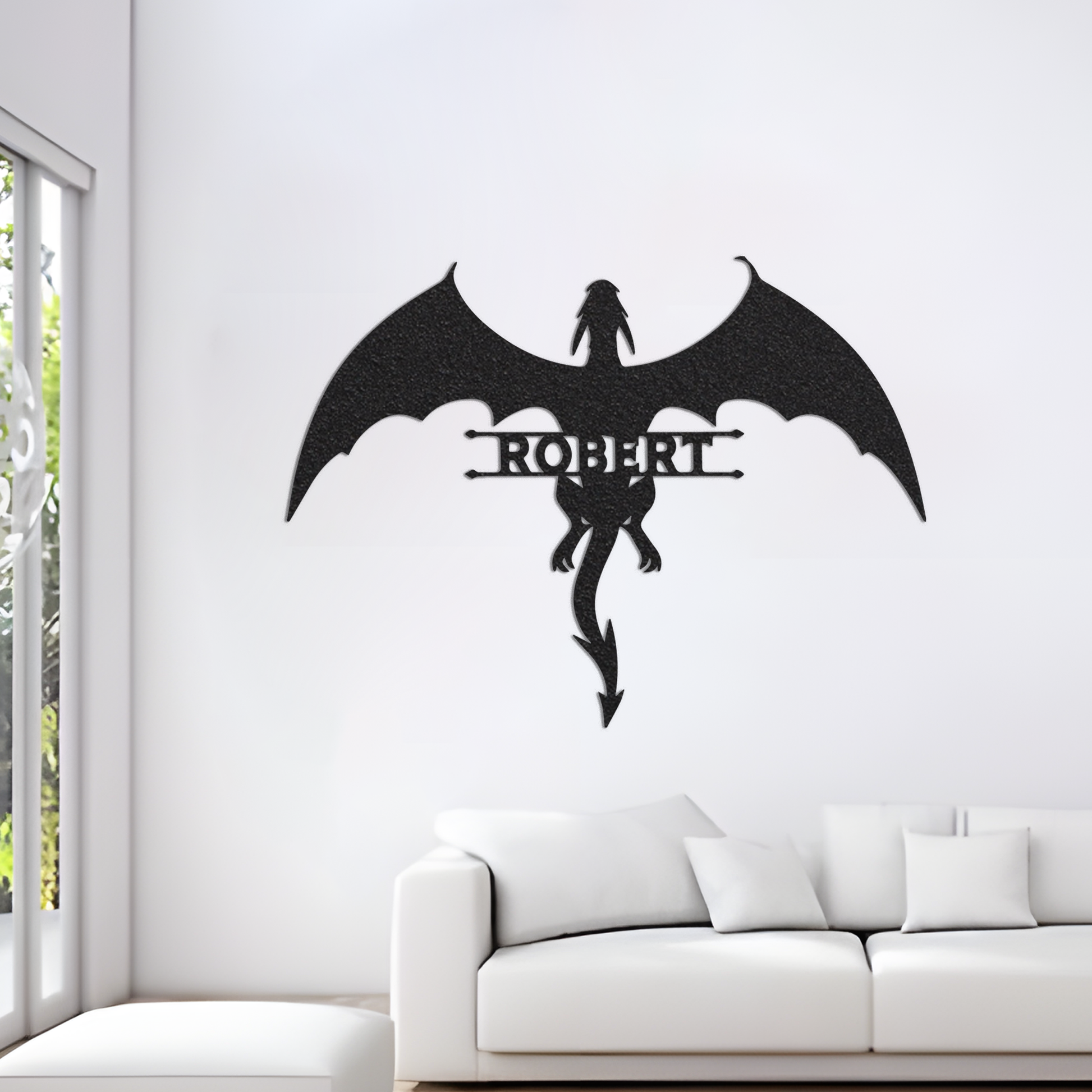 Personalized Flying Dragon Metal Art With Led Lights, Custom Dragon Sign, Dragon Gifts Funny, Steel Plaque, Boys Room Deco, Gothic Art Home.1