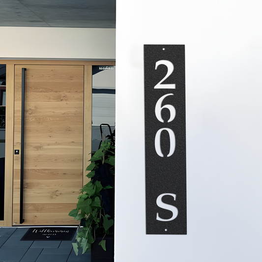 METAL vertical HOUSE NUMBER sign