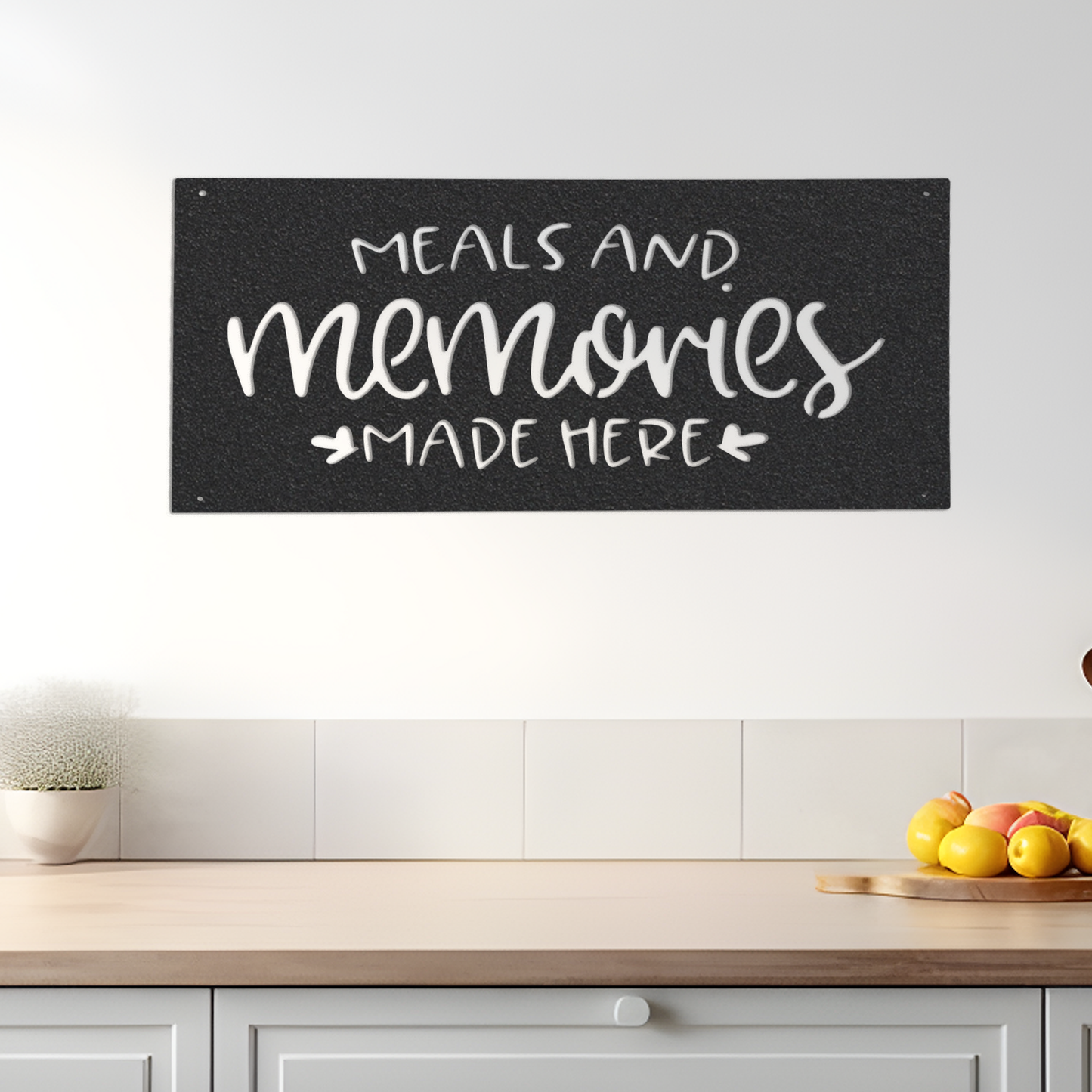 Meals And Memories Made Here Sign, Kitchen Wall Decor, Dining Room Decor, Kitchen Sign, Kitchen Decor, Kitchen Metal Sign, Family Sign