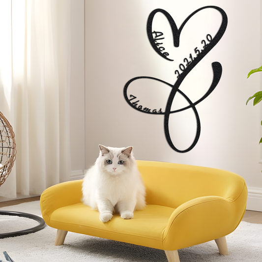 Custom infinite heart metal wall decor/love signs/steel art geometric wall decorations/valentine's day gifts/family name signs/LED signs