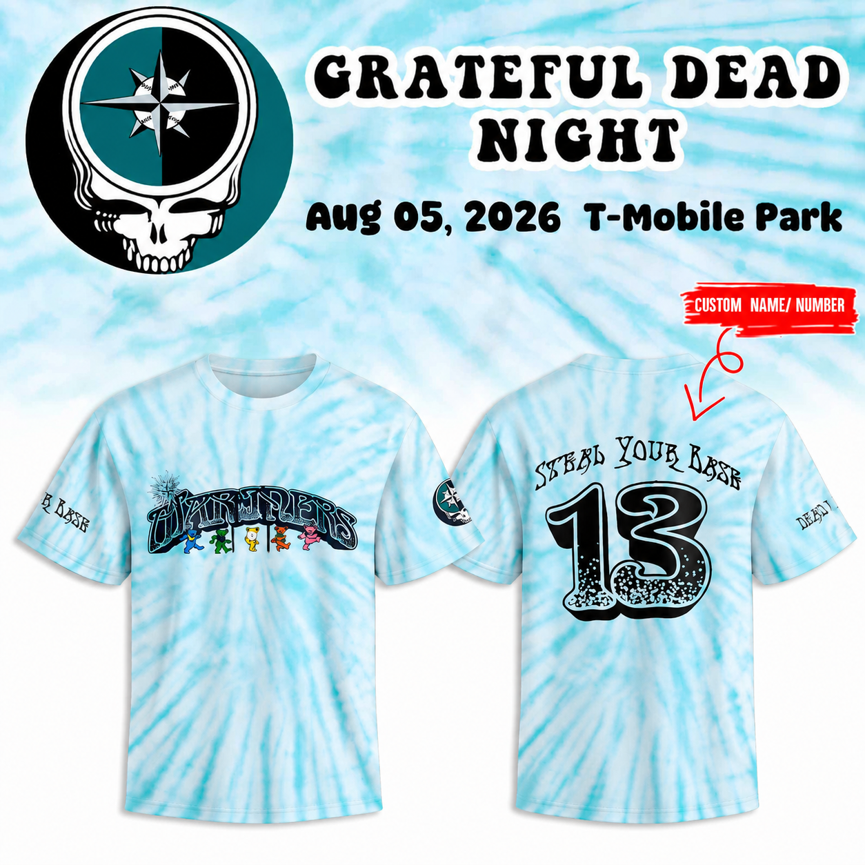 Seattle Mariners - Grateful Dead Night 2026 Tshirt