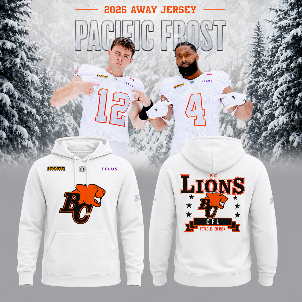 BC Lions - Replica Pacific Frost Hoodie 2026 Limited Edition