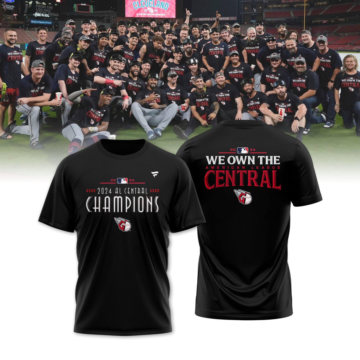 Cleveland Guardians TShirt, Cleveland Guardians American League Central Champs Limited Edition Black