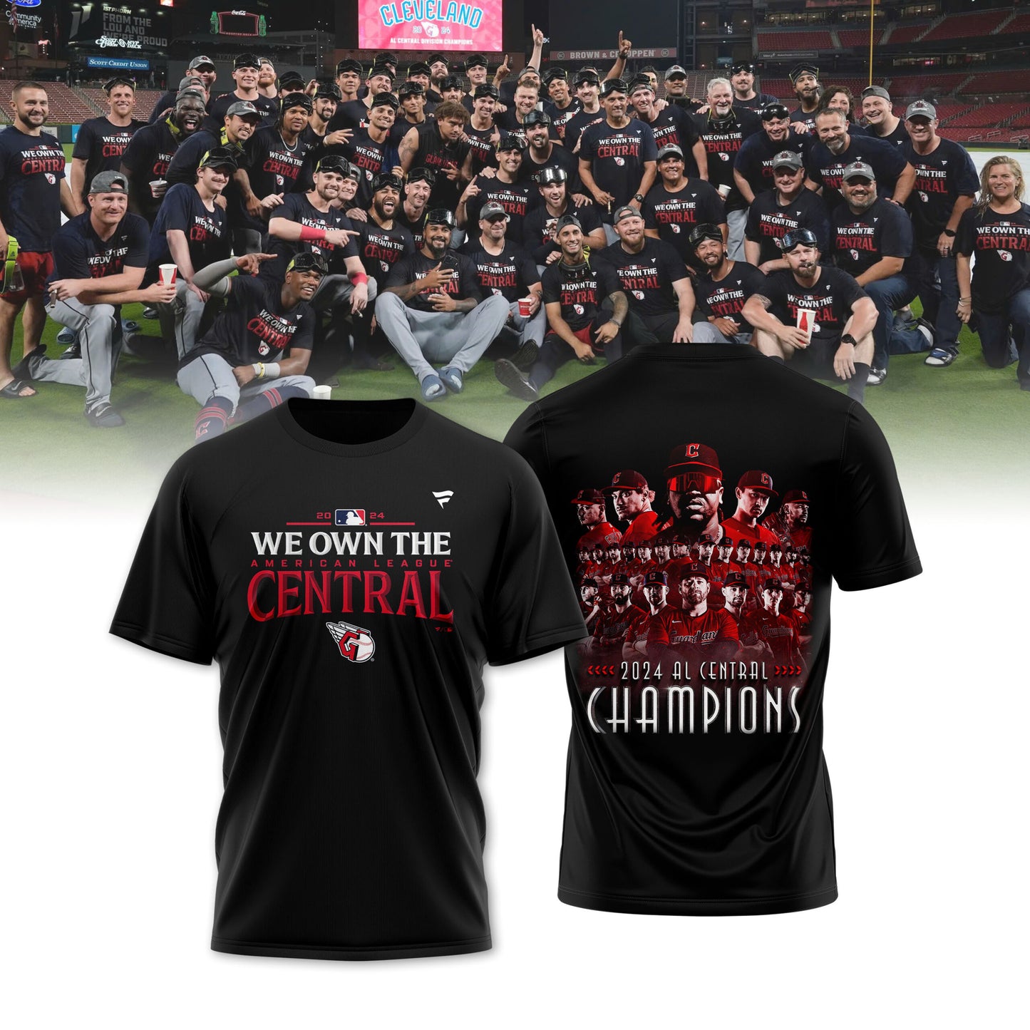 Cleveland Guardians TShirt, Cleveland Guardians American League Central Champs Limited Edition Black