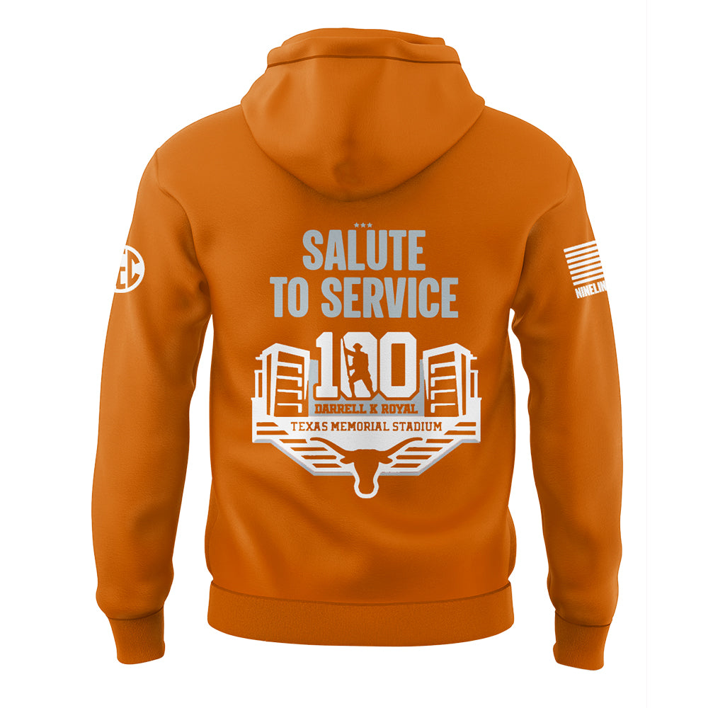 Texas Longhorns Premium Shirt For Fan - Limited Edition Salute to Service Orange Hoodie - Unique Gift For Texas Longhorns Fan