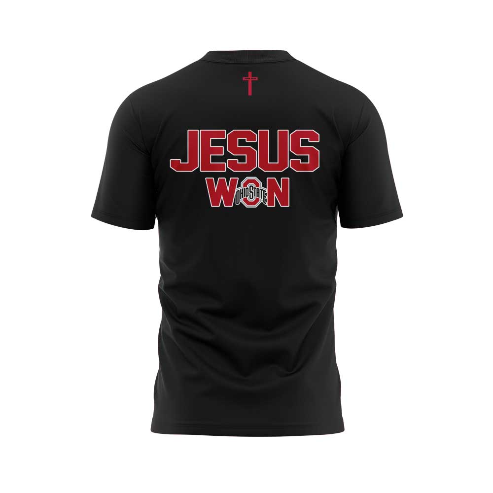 Ohio State Buckeyes Jesus Won Limited Edition Black T-Shirt