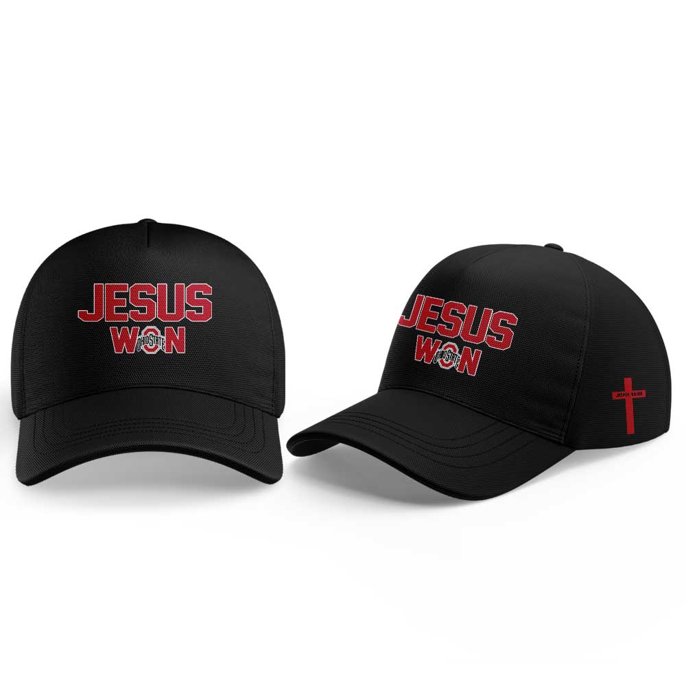 Ohio State Buckeyes Jesus Won Limited Edition Black T-Shirt