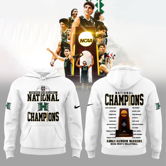.The Hawaii Rainbow Warriors are your 2026 NCAA National Champions Hoodie White
