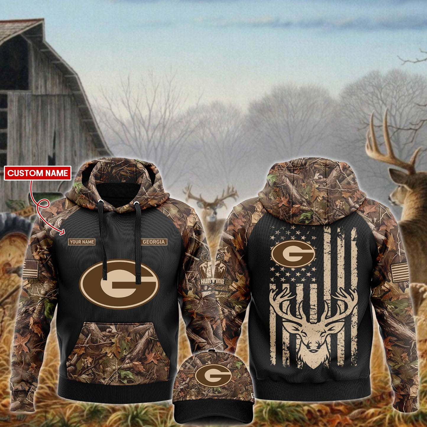 Premium Georgia Bulldogs Gear - Georgia Bulldogs 2024 Hoodie x Hunting Limited Editions - For the Fans Who Never Quit!