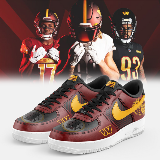 Washington Commanders Sneakers Shoes For Fan - Premium Commanders AF1 Shoe For Fan - Best Christmas Gift Idea