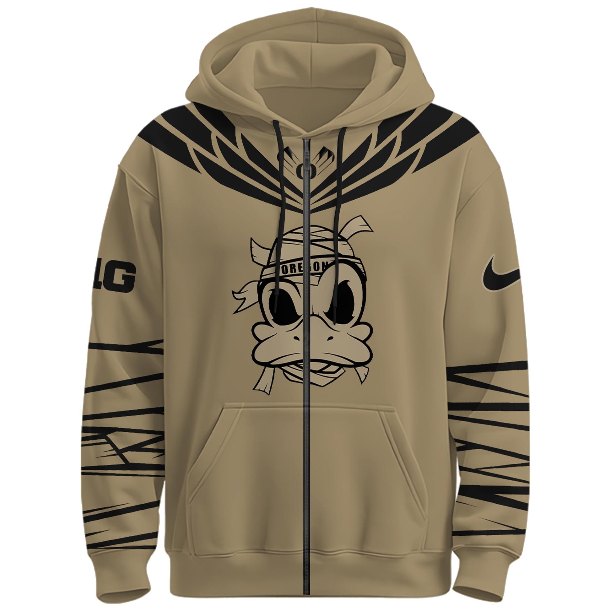 Oregon Grit Strength Zip Hoodie For Oregon Football Fan