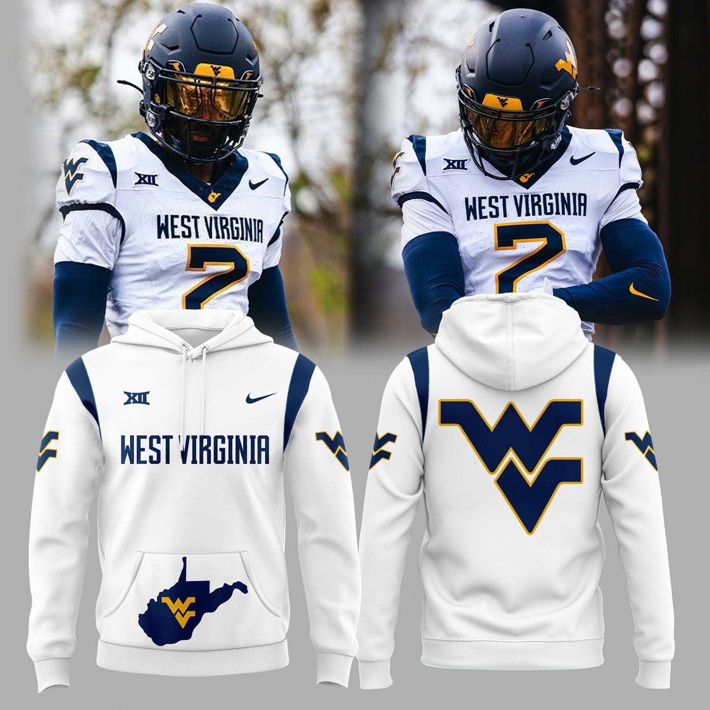 Premium West Virginia Mountaineers Gear - West VA Mountaineers  2024 All-White Hoodie - Unique Gift For West VA Mountaineers Fans