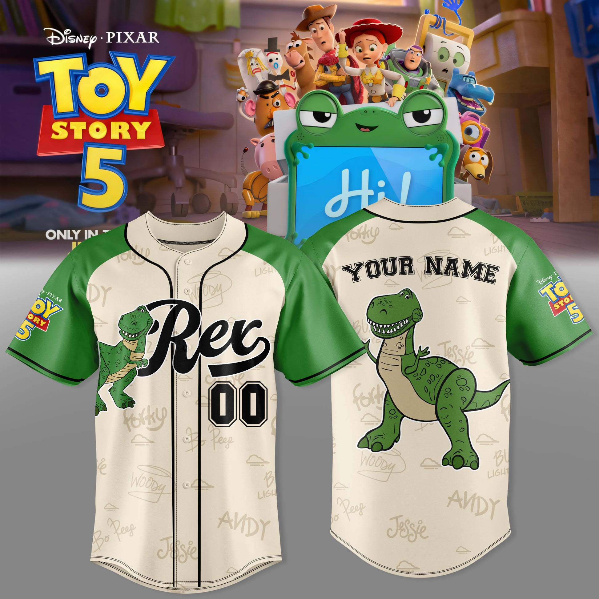 Rex Custom Jersey – Toy Story 5 Edition