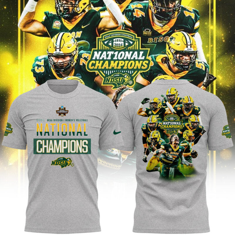 Limited Edition NDSU Football x 𝐍𝐚𝐭𝟏𝟎𝐧𝐚𝐥 𝐂𝐡𝐚𝐦𝐩𝐢𝐨𝐧𝐬 T-Shirt