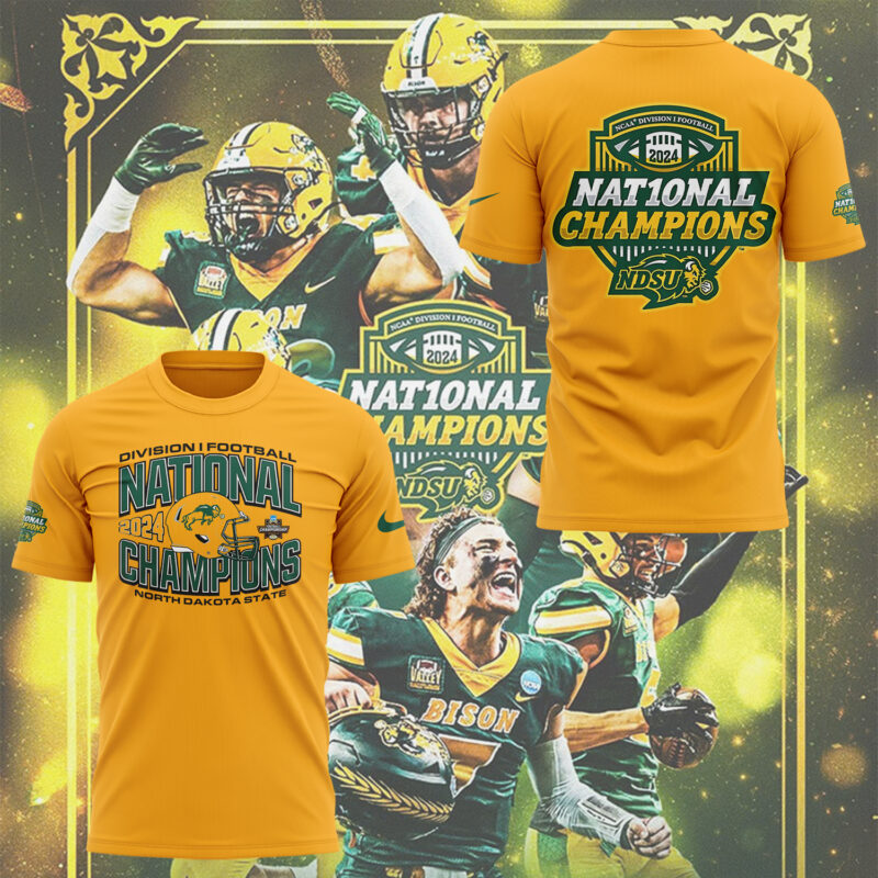 Limited Edition NDSU Football x 𝐍𝐚𝐭𝟏𝟎𝐧𝐚𝐥 𝐂𝐡𝐚𝐦𝐩𝐢𝐨𝐧𝐬 T-Shirt