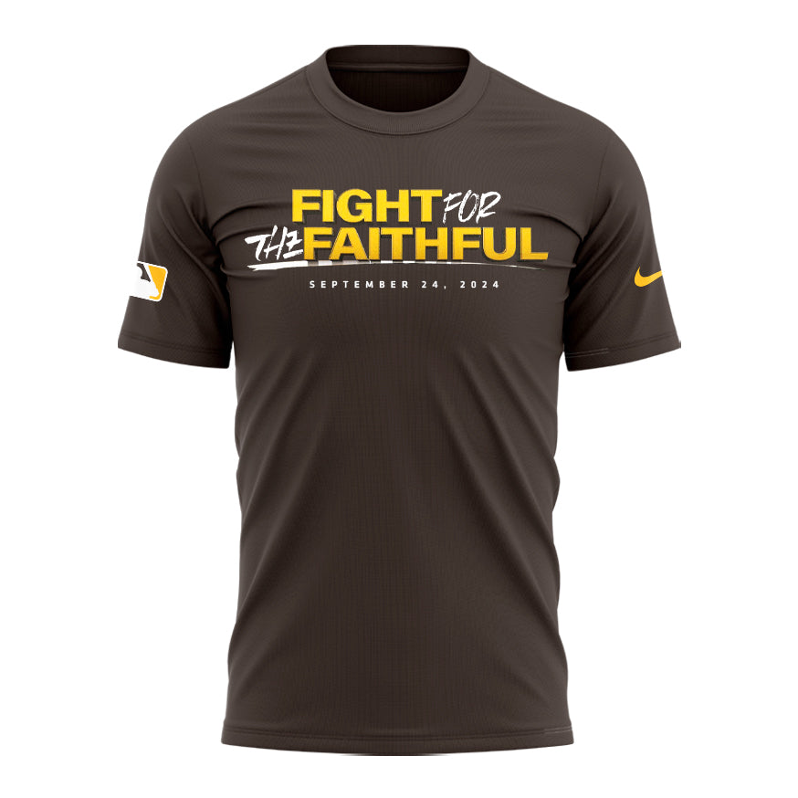 San Diego Padres MLB 2024 Limited “Fight for the Faithful” T-Shirt & Joger Cap Combo