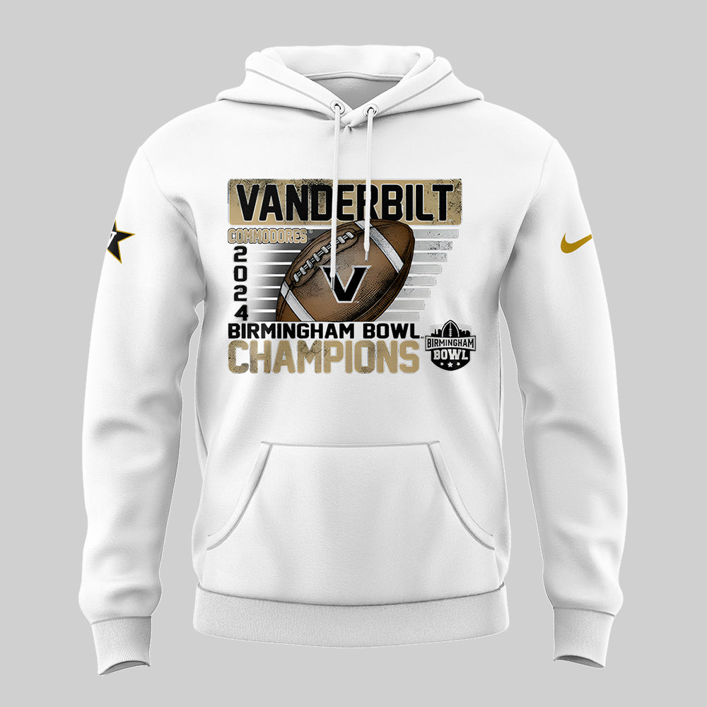 Premium Vanderbilt Football Birmingham Bowl Champions Merch - Limited Edition Vanderbilt Football Birmingham Bowl Champions Hoodie - Vanderbilt Shirt For Fans