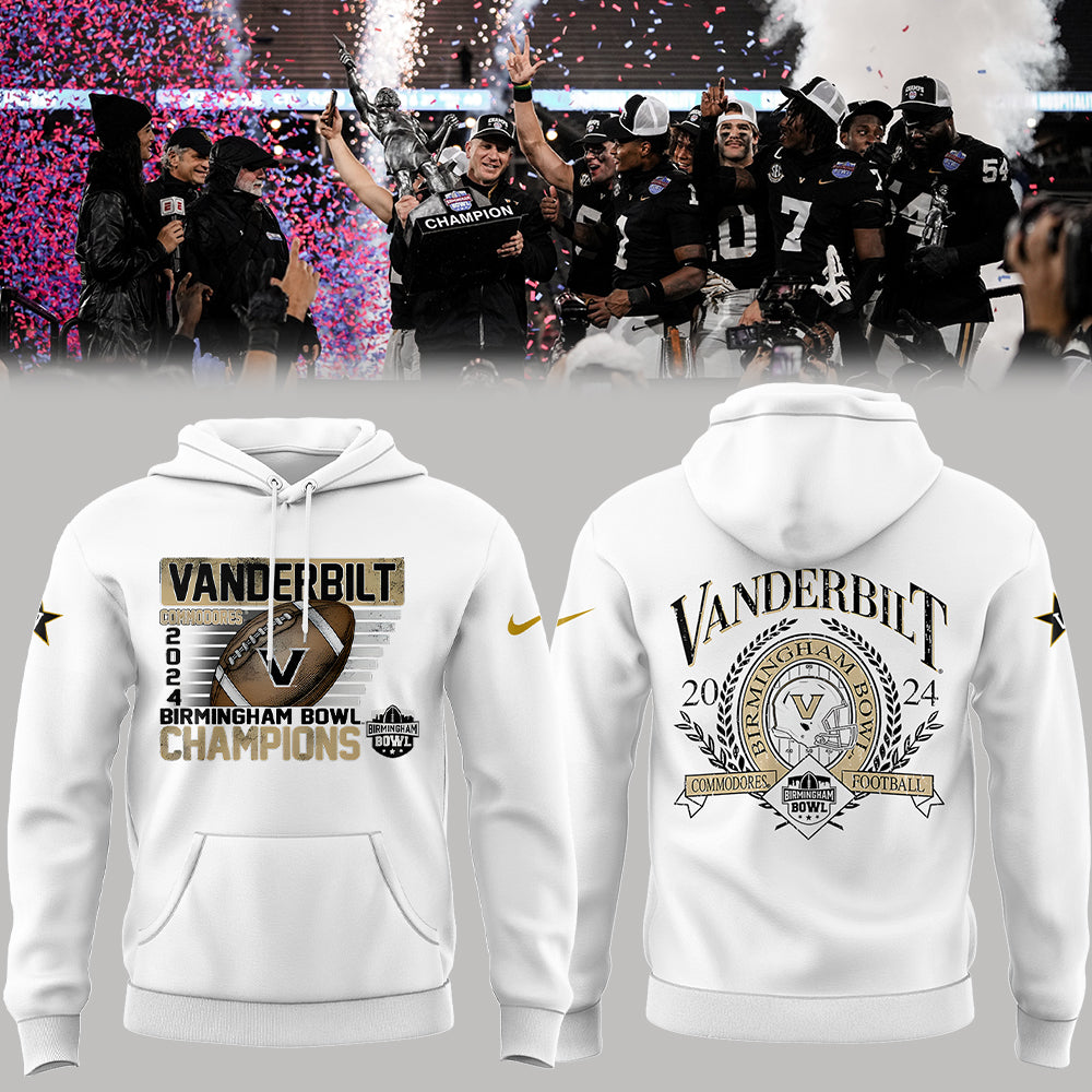 Premium Vanderbilt Football Birmingham Bowl Champions Merch - Limited Edition Vanderbilt Football Birmingham Bowl Champions Hoodie - Vanderbilt Shirt For Fans