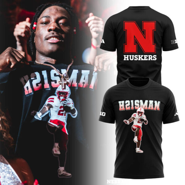 Emmett Johnson H21SMAN Black T-Shirt - Nebraska Cornhuskers Football 100% Cotton Unisex Black T-Shirt