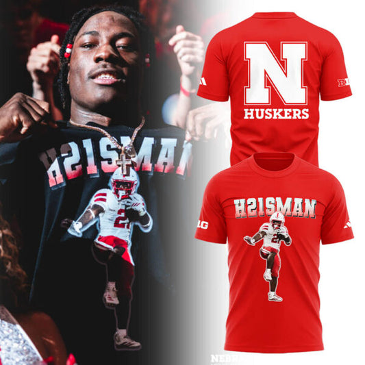 Emmett Johnson H21SMAN T-Shirt - Nebraska Cornhuskers Football 100% Cotton Unisex Red T-Shirt