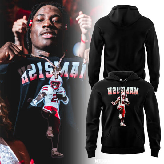 Emmett Johnson H21SMAN Hoodie - Nebraska Cornhuskers Football 100% Cotton Unisex Hoodie Black