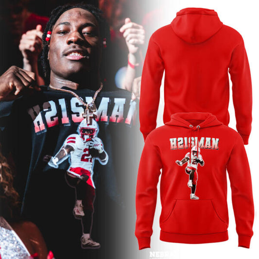 Emmett Johnson H21SMAN Hoodie - Nebraska Cornhuskers Football 100% Cotton Unisex Hoodie Red
