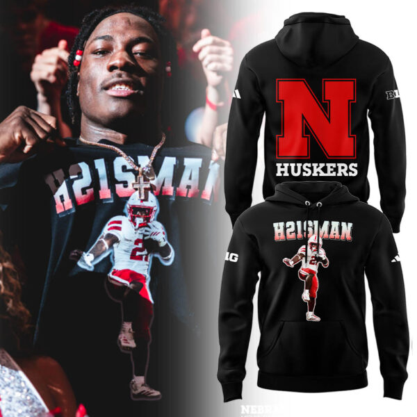 Emmett Johnson H21SMAN Hoodie - Nebraska Cornhuskers Football 100% Cotton Unisex Hoodie 2-Side Black