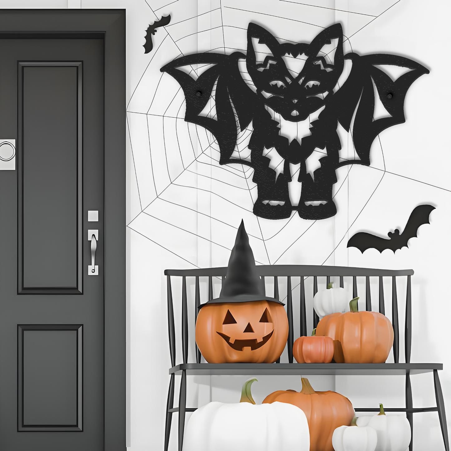 Bat Cat Metal Wall