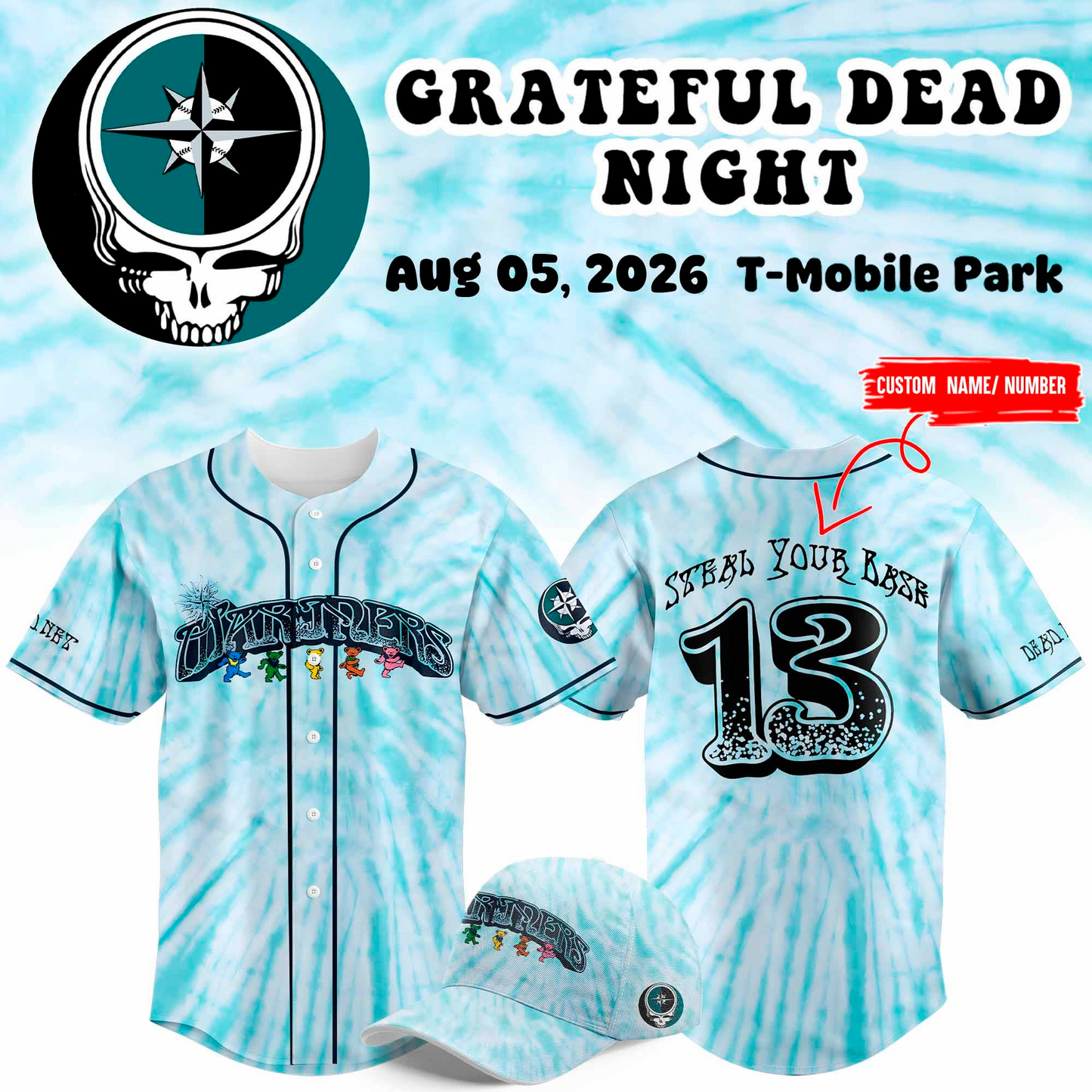 Seattle Mariners - Grateful Dead Night Jersey 2026
