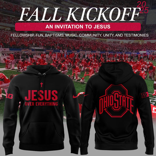 Ohio State Buckeyes JESUS Over Everything Black Hoodie