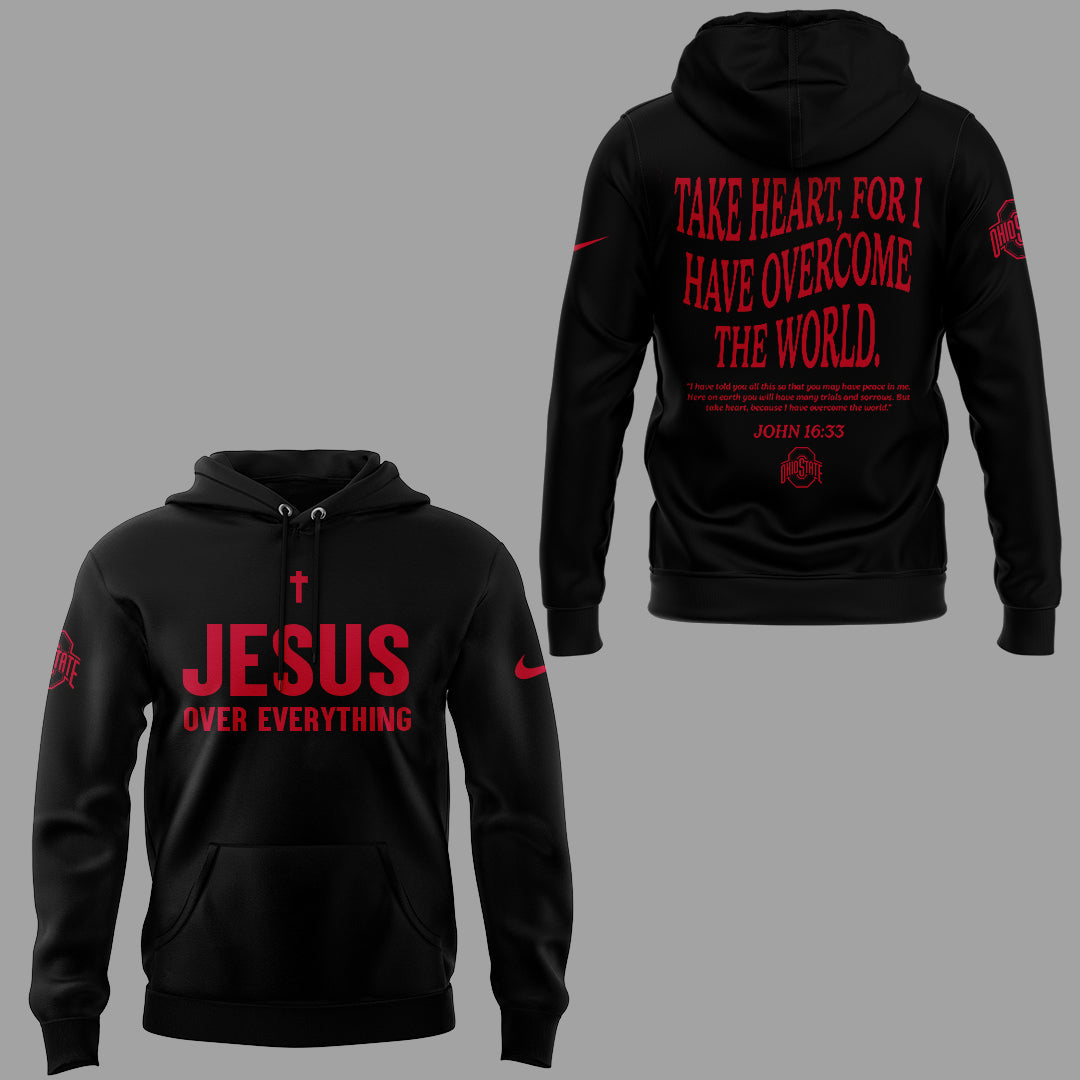 Ohio State Buckeyes JESUS Over Everything Black Hoodie