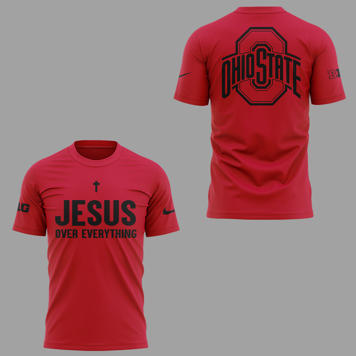 Ohio State Buckeyes JESUS Over Everything Red T-Shirt