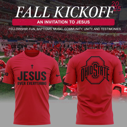 Ohio State Buckeyes JESUS Over Everything Red T-Shirt