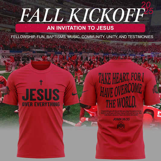 Ohio State Buckeyes JESUS Over Everything Red T-Shirt